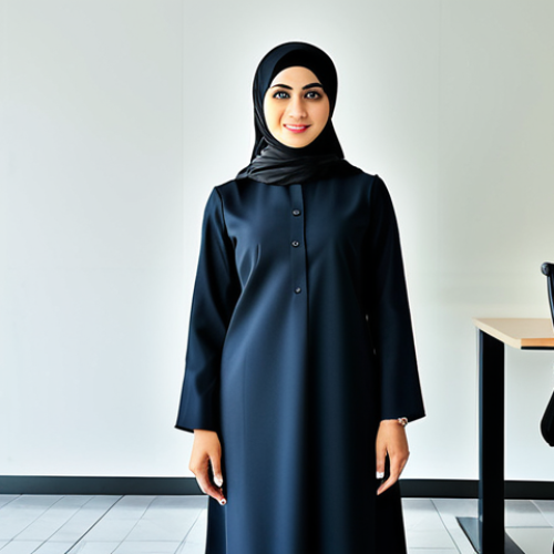 Home 11 Modern Businesswoman**
"A confident Arab businesswoman in a modern, fully-clothed abaya and hijab, standing in a bright, contemporary office in Dubai, professional attire, safe for work, perfect anatomy, natural proportions, professional photography, high quality, modest, appropriate content"
**